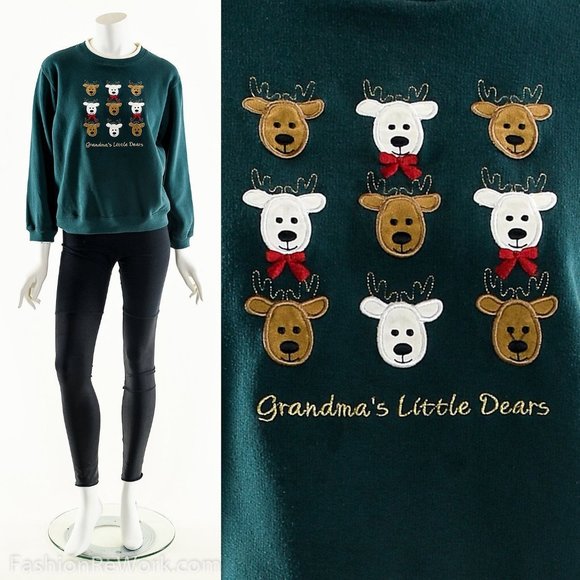 Christmas Reindeers Grandma Sweatshirt - Picture 1 of 7